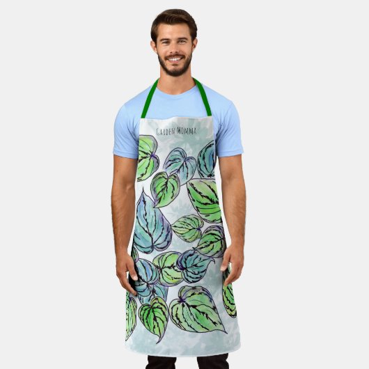 ガーデンママグ葉リーンエプロン エプロン (着用した状態)
