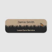 ガーデンメンテナンスサービスカーキとブラック 名札 (正面)