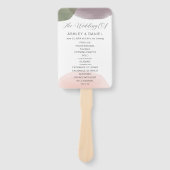 ガーデンモダンウォーターカラーサークル結婚式 プログラム ハンドファン (正面)