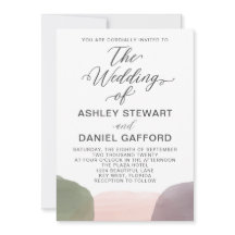 ガーデンモダンウォーターカラー結婚式招待状