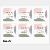 ガーデンモダンウォーター結婚カラーのステッカー スクエアシール (シート)