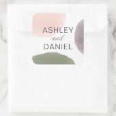 ガーデンモダンウォーター結婚カラーのステッカー スクエアシール (バッグ)