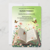 ガーデンモダンストーリーブックフローラベビーシャワー 招待状 (正面)