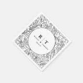 ガーデンモダンフローラエレガント婚約パーティ スタンダードカクテルナプキン (角)