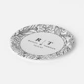 ガーデンモダンフローラエレガント婚約パーティ ペーパープレート (アングル)