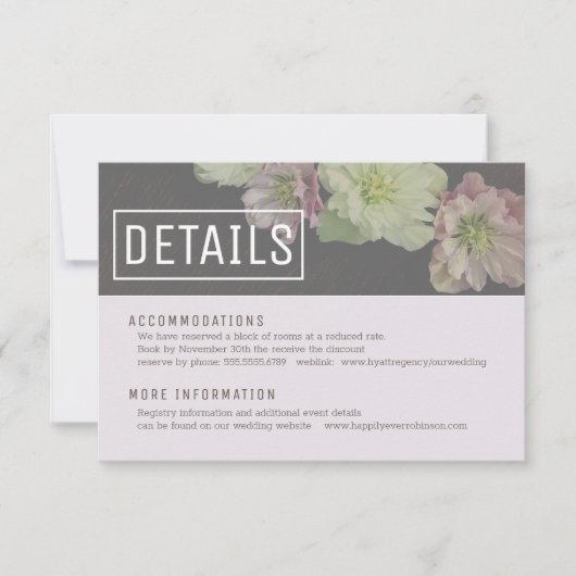 ガーデンモダンヘルボア詳細エンクロージャカード 招待状 (正面)