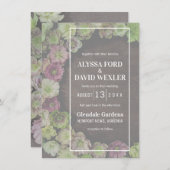 ガーデンモダンヘレボアウッド結婚式招待状 招待状 (正面/裏面)