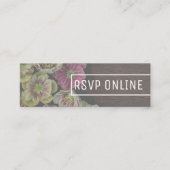 ガーデンモダンヘレボアミニくもの巣RSVPカード スキニー名刺 (正面)