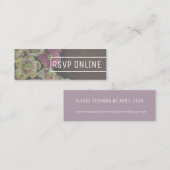 ガーデンモダンヘレボアミニくもの巣RSVPカード スキニー名刺 (正面/裏面)