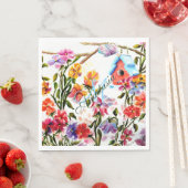 ガーデンモノグラムお洒落パーティーの鳥小屋 スタンダードランチョンナプキン (インサイチュ)