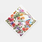 ガーデンモノグラムお洒落パーティーの鳥小屋 スタンダードランチョンナプキン (角)