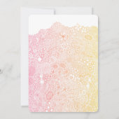 ガーデンユニークシーンアーティスト誕生日コーラルピーチ 招待状 (裏面)