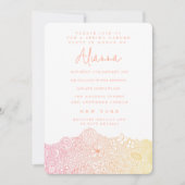 ガーデンユニークシーンアーティスト誕生日コーラルピーチ 招待状 (正面)