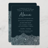 ガーデンユニークシーンアーティスト誕生日スカイブルー 招待状 (正面/裏面)