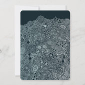 ガーデンユニークシーンアーティスト誕生日スカイブルー 招待状 (裏面)