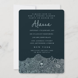 ガーデンユニークシーンアーティスト誕生日スカイブルー 招待状