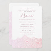 ガーデンユニークシーンアーティスト誕生日デリケートなピンク 招待状 (正面/裏面)