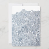 ガーデンユニークシーンアーティスト誕生日ネイビーブルー 招待状 (裏面)