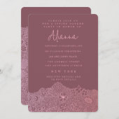 ガーデンユニークシーンアーティスト誕生日ピンク 招待状 (正面/裏面)