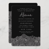 ガーデンユニークシーンアーティスト誕生日白黒 招待状 (正面/裏面)