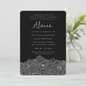 ガーデンユニークシーンアーティスト誕生日白黒 招待状 (スタンド正面)