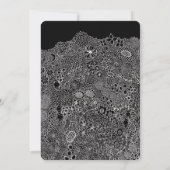 ガーデンユニークシーンアーティスト誕生日白黒 招待状 (裏面)