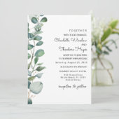 ガーデンユーカリプトゥス&グリーンリー結婚式招待状 セーブザデート (スタンド正面)