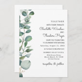 ガーデンユーカリプトゥス&グリーンリー結婚式招待状 セーブザデート (正面/裏面)