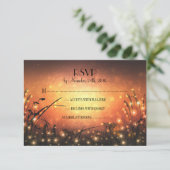 ガーデンライトサンセットウェディングRSVPカード 出欠カード (スタンド正面)