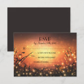 ガーデンライトサンセットウェディングRSVPカード 出欠カード (正面/裏面)