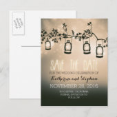 ガーデンライト – 日付を保存ランタンrustic 案内ポストカード (正面/裏面)