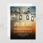 ガーデンライト – 日付を保存ランタンrustic 案内ポストカード (正面/裏面)