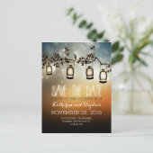 ガーデンライト – 日付を保存ランタンrustic 案内ポストカード (スタンド正面)