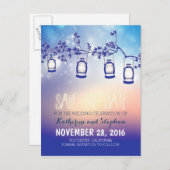 ガーデンライト – 日付を保存ランタンrustic 案内ポストカード (正面/裏面)