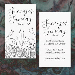 ガーデンラインアートフローリスト地紙ビジネスカード 名刺
