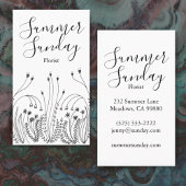 ガーデンラインアートフローリスト地紙ビジネスカード 名刺