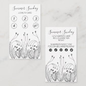 ガーデンラインアートフローリスト植物ワイルドフラワーアイコン ロイヤリティカード (正面/裏面)