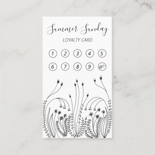 ガーデンラインアートフローリスト植物ワイルドフラワー10 ロイヤリティカード (正面)