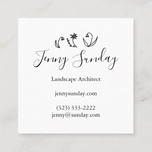 ガーデンラインアートランドスケープ園芸 スクエア名刺 (裏面)