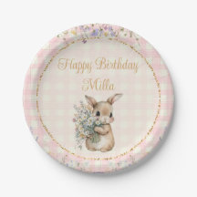 ガーデンラビットの誕生日パーティー用紙皿