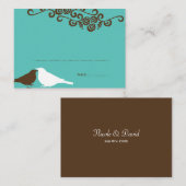 ガーデンラブバード結婚ティール（緑がかった色）の護衛座席表 プレイスカード (正面/裏面)