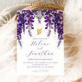 ガーデンラベンダーウォーターカラーフローラエレガントな結婚式 招待状