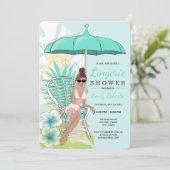 ガーデンランジェリーシャワー ブルネット花嫁 招待状 (スタンド正面)