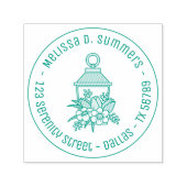 ガーデンランタンフラワーラウンドアドレス1 セルフインキングスタンプ (デザイン)