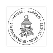 ガーデンランタンフラワーラウンドアドレス1 セルフインキングスタンプ (デザイン)