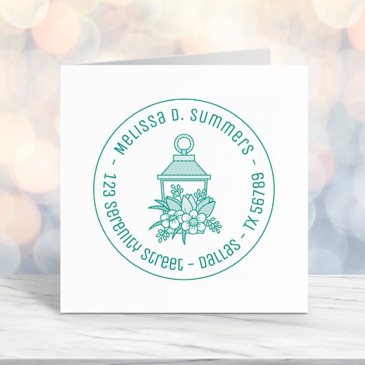 ガーデンランタンフラワーラウンドアドレス1 セルフインキングスタンプ