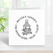 ガーデンランタンフラワーラウンドアドレス2 ラバースタンプ