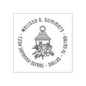 ガーデンランタンフラワーラウンドアドレス2 ラバースタンプ (インプリント)