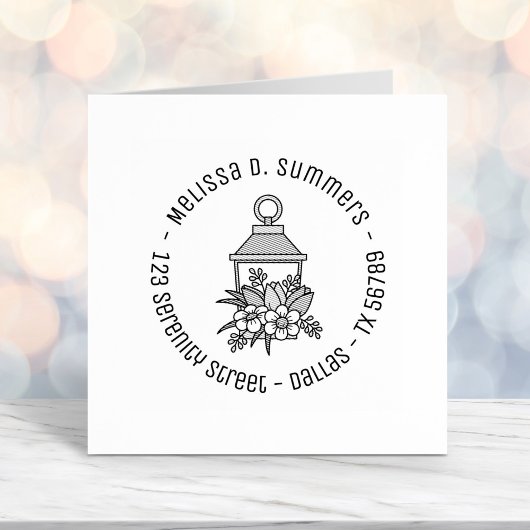 ガーデンランタンフラワーラウンドアドレス4 セルフインキングスタンプ