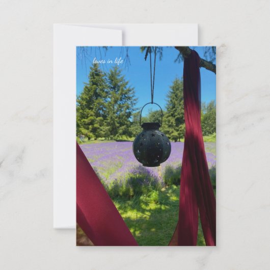 ガーデンランタン&ラベンダーフィールド ノートカード (正面)